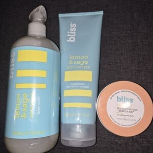 Bliss Skincare Bundle Lemon & Sage + Mighty Biome Cleansing Balm – New (3pc)